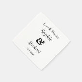 Zwart wit bruiloft bruid bruidegom papier servet (Hoek)