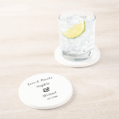 Zwart wit bruiloft bruid bruidegom zandsteen onderzetter (Zijkant)