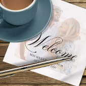 Zwart-wit bruiloft Cocktail Foto Servet