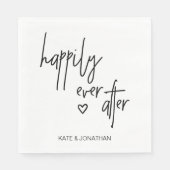 Zwart-wit bruiloft cocktail servetten (Voorkant)