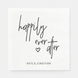 Zwart-wit bruiloft cocktail servetten