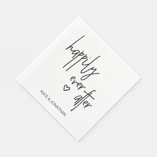 Zwart-wit bruiloft cocktail servetten (Hoek)