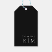 Zwart-wit-bruiloft dank u- cadeaulabel (Voorkant)
