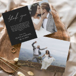 Zwart wit bruiloft dank u kaarten flyer<br><div class="desc">Budget Wedding Dank u Kaarten die een foto op de voor- en achterkant hebben. Dank u kaarten bevat een moderne hand geschreven kromme manuscripttypografie die elegant,  eenvoudig en modern zijn om na u de dag van de bruiloft te gebruiken.</div>