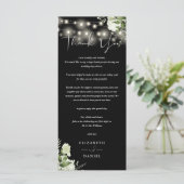 Zwart-wit bruiloft dank u plaats kaart (Staand voorkant)