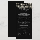 Zwart-wit bruiloft dank u plaats kaart (Voorkant / Achterkant)