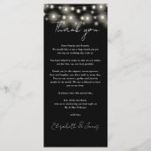 Zwart-wit bruiloft dank u plaats kaart (Voorkant)