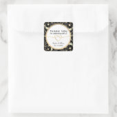 zwart-wit bruiloft dank u vierkante sticker (Tas)