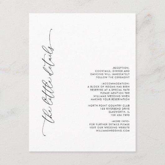 Zwart-wit bruiloft details behuizing Kaart (Voorkant)