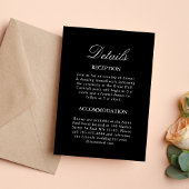 Zwart-wit bruiloft Details Behuizing Kaart