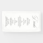 Zwart-wit bruiloft Drinken Bar Menu Banner (Horizontaal)