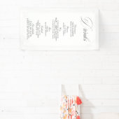Zwart-wit bruiloft Drinken Bar Menu Banner (Insitu)