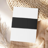 Zwart-wit Bruiloft Elegant Monogram Uitnodigingen Wikkel