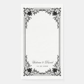 zwart-wit bruiloft Elegant script Servet (Voorkant)