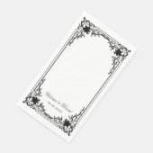 zwart-wit bruiloft Elegant script Servet (Hoek)