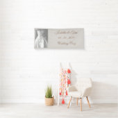 Zwart-wit bruiloft, Elegante moderne bruid Spandoek (Insitu)
