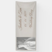 Zwart-wit bruiloft, Elegante moderne bruid Spandoek (Verticaal)