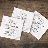 Zwart-wit Bruiloft Elegante Typografie Servet