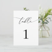 Zwart-wit Bruiloft/Evenement Tafelnummer (Staand voorkant)