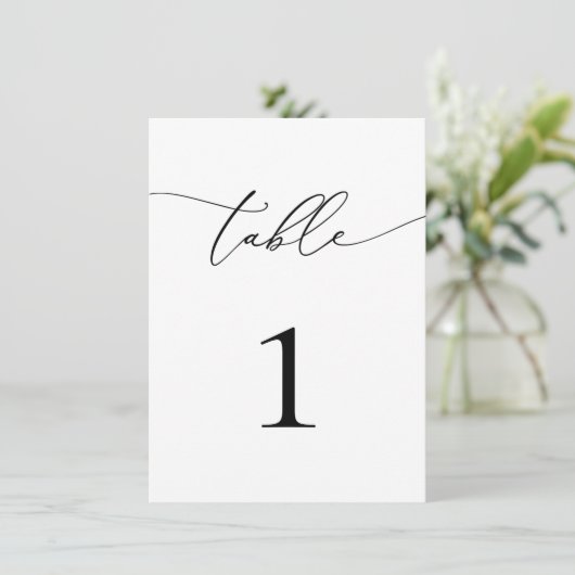 Zwart-wit Bruiloft/Evenement Tafelnummer (Staand voorkant)