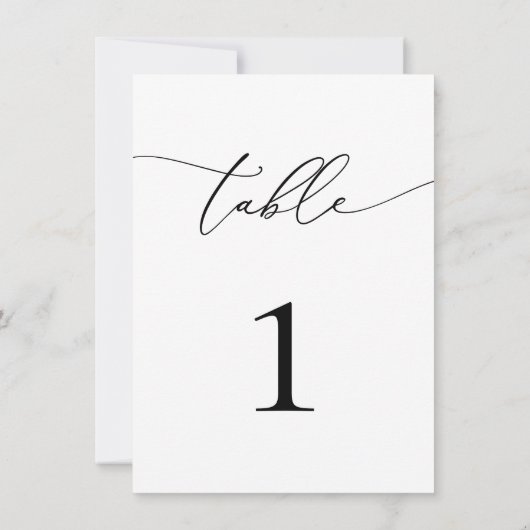 Zwart-wit Bruiloft/Evenement Tafelnummer (Achterkant)