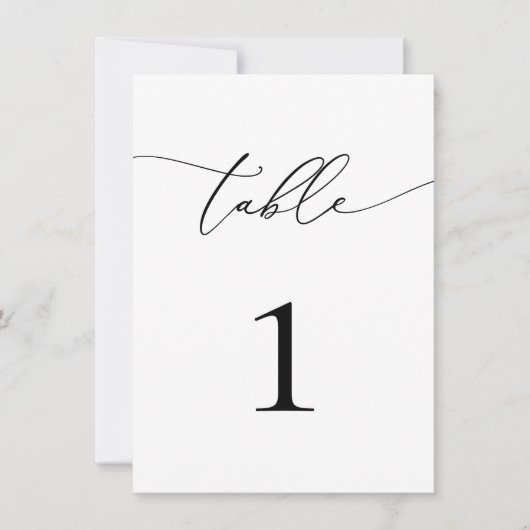 Zwart-wit Bruiloft/Evenement Tafelnummer (Voorkant)