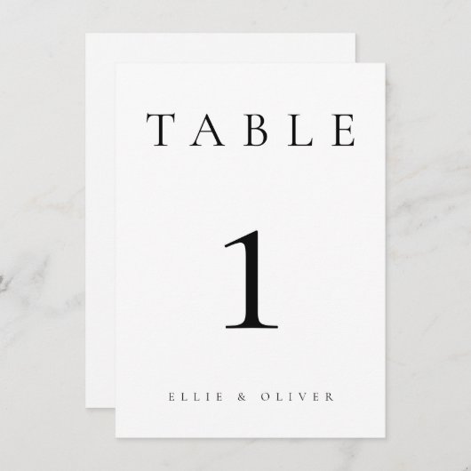 Zwart-wit Bruiloft/Evenement Tafelnummer (Voorkant / Achterkant)