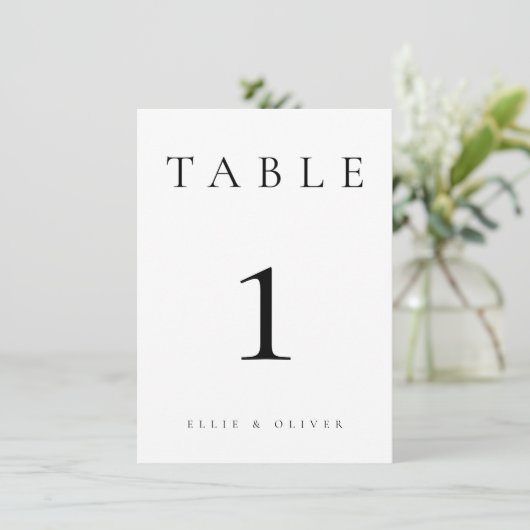 Zwart-wit Bruiloft/Evenement Tafelnummer (Staand voorkant)