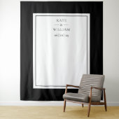 Zwart-wit bruiloft fotocabine achtergrond wandkleed (In situ)