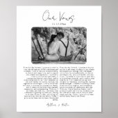 Zwart-wit bruiloft geloften Jubileum Gift Poster (Voorkant)