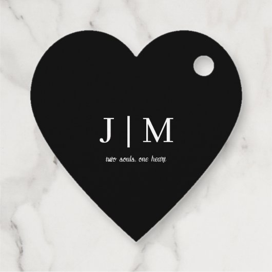 Zwart-wit  bruiloft gunst Label (Achterkant)