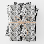 Zwart-wit bruiloft inpakpapier (In situ)