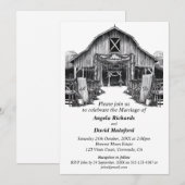 Zwart-wit bruiloft kaart (Voorkant / Achterkant)