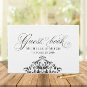 Zwart-wit bruiloft kalligrafie Classic Gastenboek