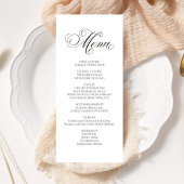 Zwart-wit Bruiloft Kalligrafie Diner Menu