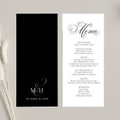 Zwart-wit Bruiloft Kalligrafie Diner Menu