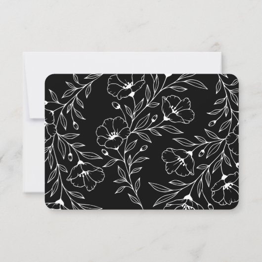 Zwart-wit bruiloft maaltijd keuze RSVP-kaarten RSVP Kaartje (Achterkant)