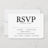 Zwart-wit bruiloft maaltijd keuze RSVP-kaarten RSVP Kaartje (Voorkant)