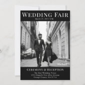 Zwart-wit bruiloft magazine cover kaart (Voorkant)