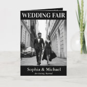 Zwart-wit bruiloft magazine Hoesje uitnodiging (Voorkant)