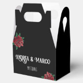 Zwart-wit bruiloft met Tattoos, Roos Tattoo Bedankdoosjes (Geopend)