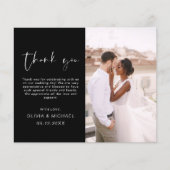 Zwart Wit Bruiloft Minimalist Dank u Kaarten (Voorkant)