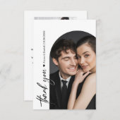 Zwart-wit bruiloft minimalistische boog foto bedankkaart (Voorkant / Achterkant)