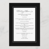 Zwart & Wit Bruiloft Modern Chique Randen Menu (Voorkant)