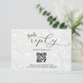 Zwart Wit Bruiloft Modern Sober QR RSVP Kaartje (Staand voorkant)