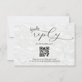 Zwart-wit bruiloft moderne eenvoudige QR RSVP Kaartje