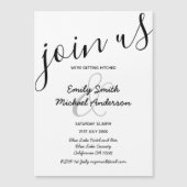 Zwart + Wit Bruiloft Moderne Magnetische Handgesch (Voorkant)