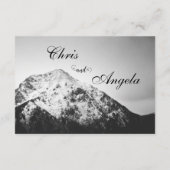 Zwart-wit bruiloft onder de bergen informatiekaartje (Achterkant)