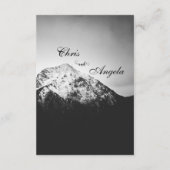 Zwart-wit bruiloft onder de bergen informatiekaartje (Achterkant)