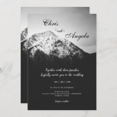 Zwart-wit bruiloft onder de bergen kaart (Voorkant / Achterkant)